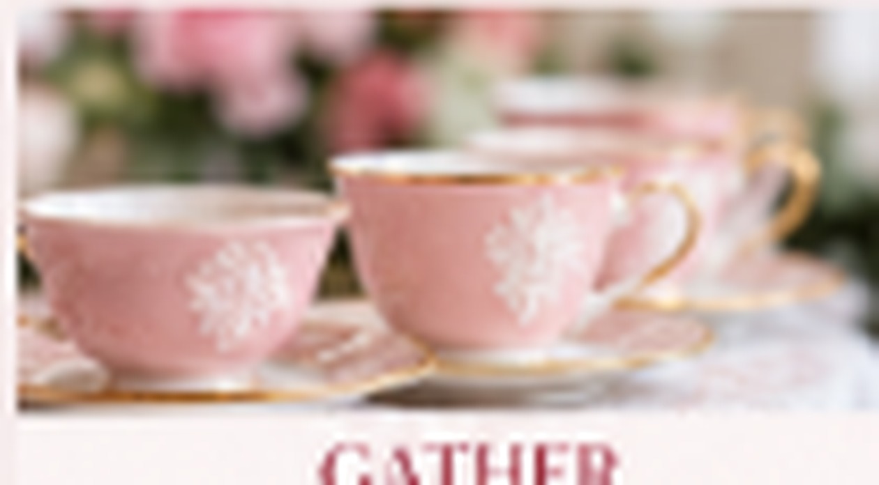 Pink floral teacups for a relaxed virtual beauty get-together